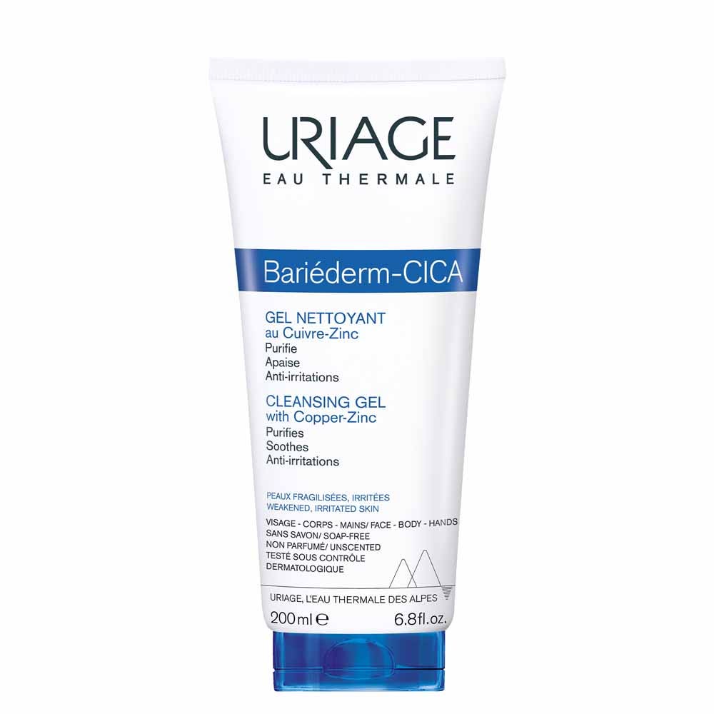 Uriage Facial Hygiene Bariederm Cleansing Cica Gel Irritated Skins Peaux Fragilisées 200ml