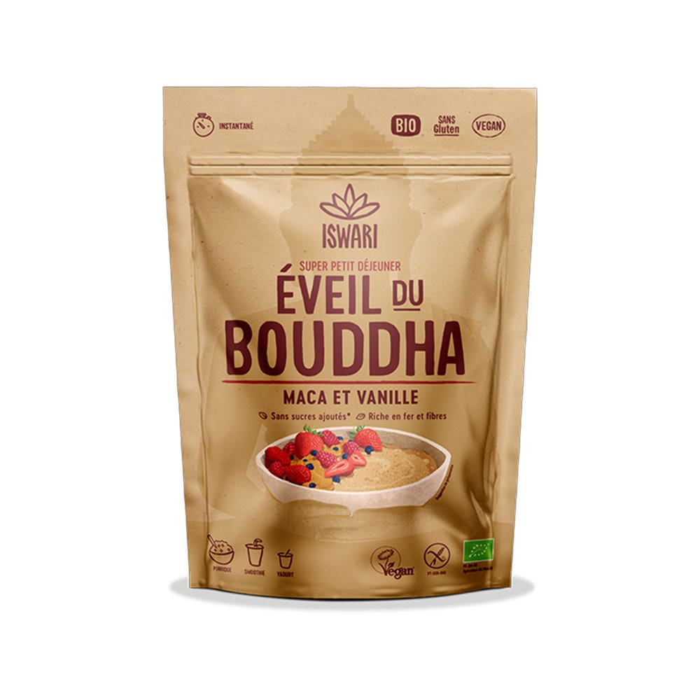 Iswari Eveil du Bouddha Vanilla Maca Organic super breakfast blend 360 g