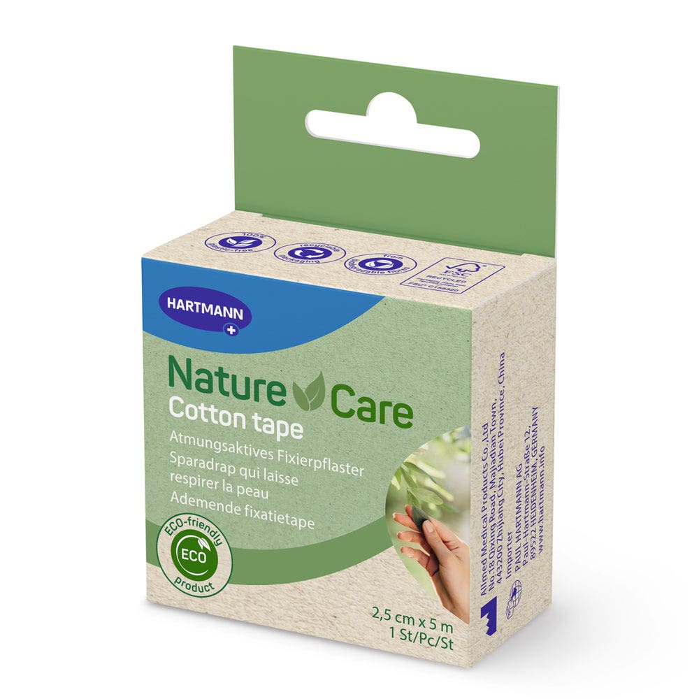Hartmann Nature care Plasters 100% cotton fastening tape 2.5cm x 5cm