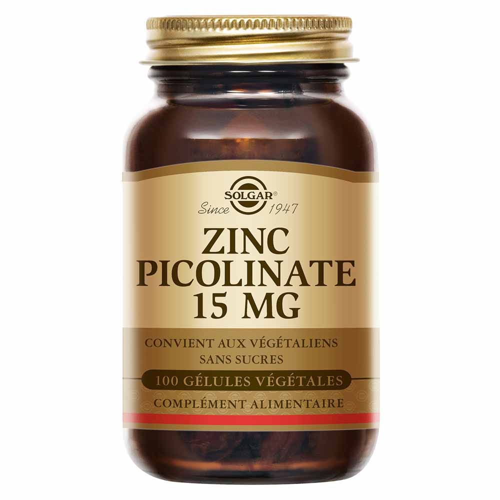 Solgar Zinc picolinate 15 mg supports immune defences 100 capsules