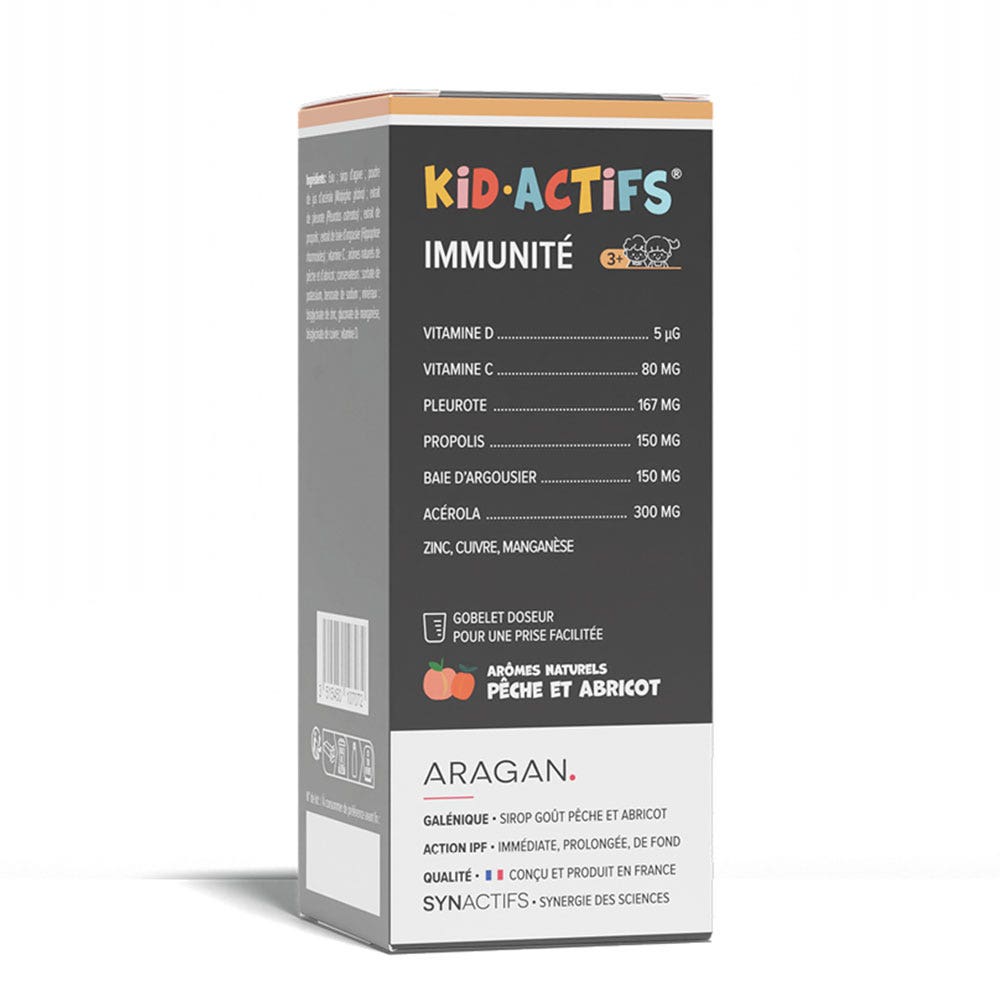 Aragan Synactifs KidActifs Immunity Syrups Boosting the immune system 125mL