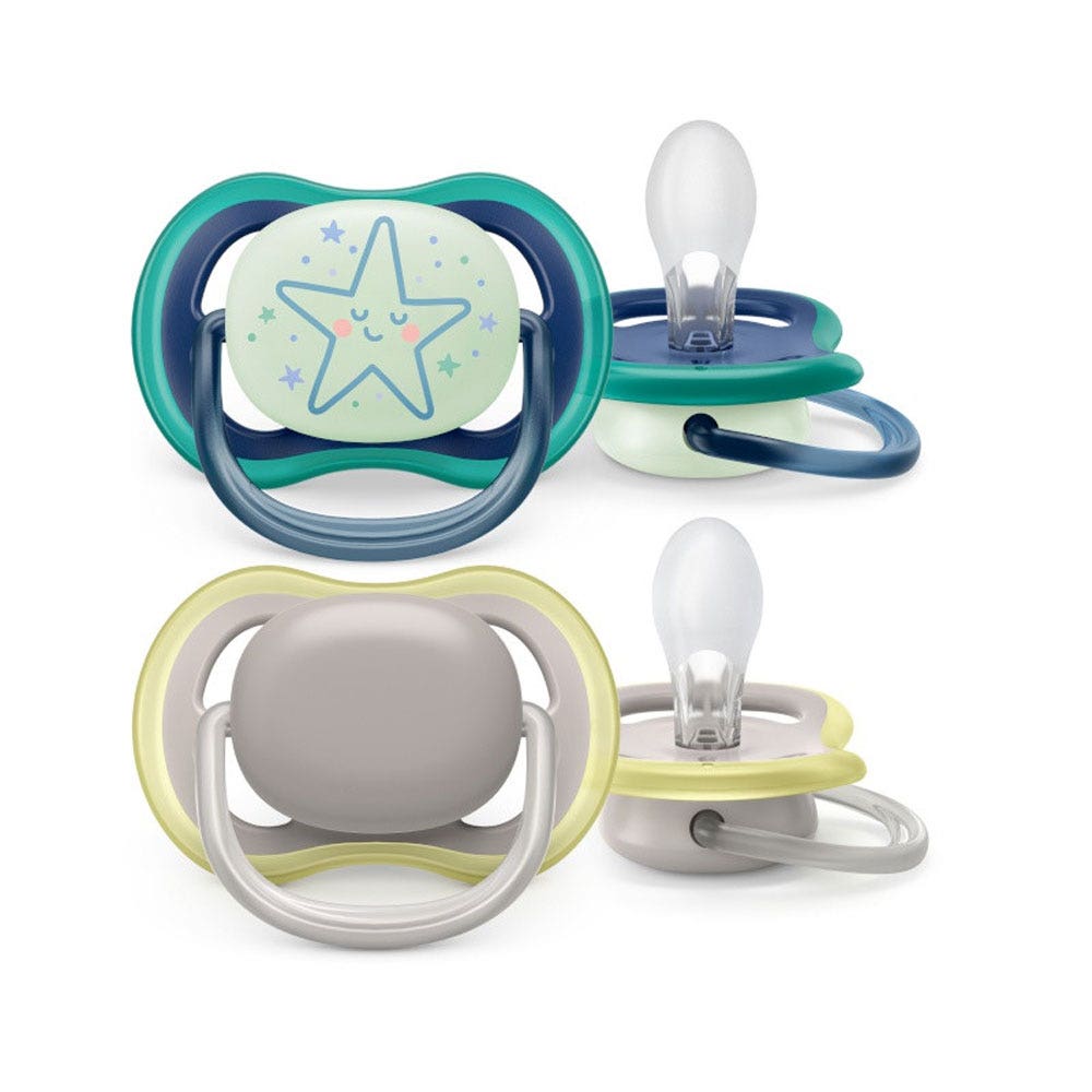 Avent Ultra-Air Symmetrical soothers Nighttime 6-18 Months X2