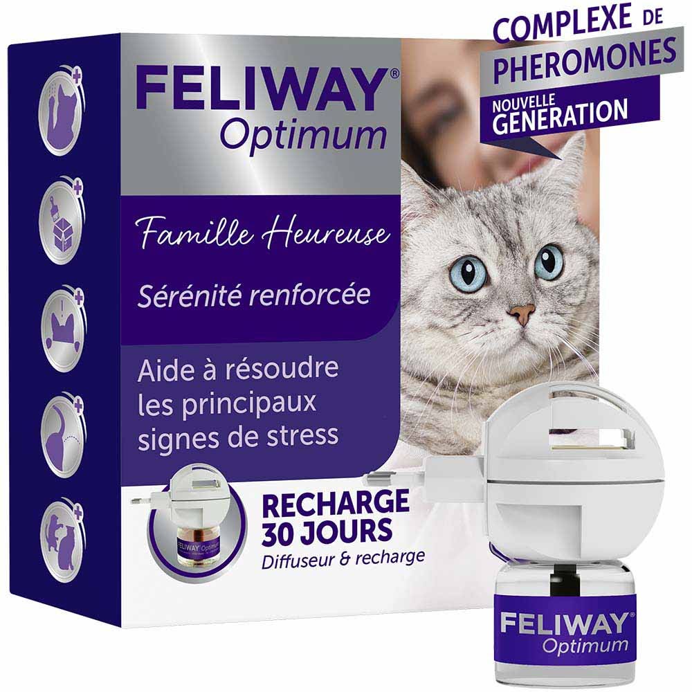 Feliway Optimum Serenity Happy Family Kit Diffuser &amp; Refill + Recharge De 48ml