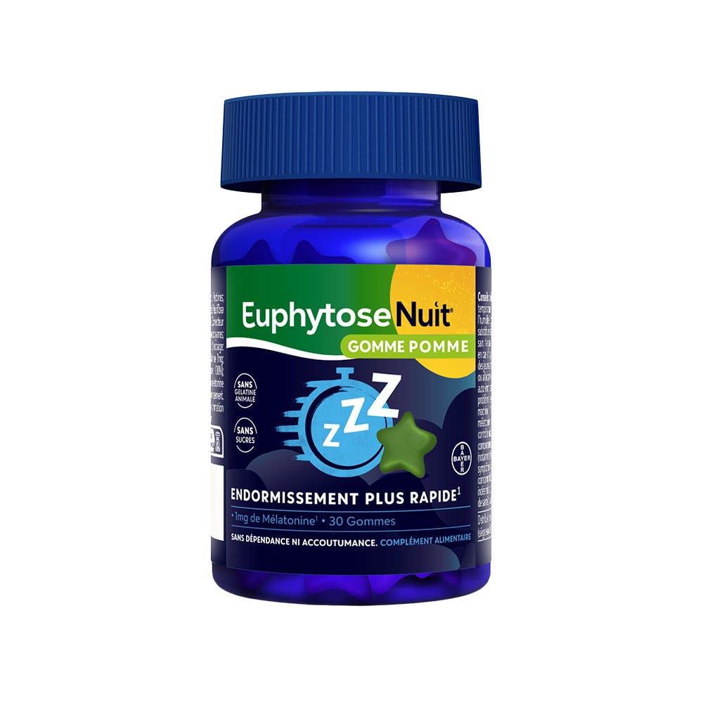 Bayer Euphytose Night 1mg melatonin apple flavour 30 gummies
