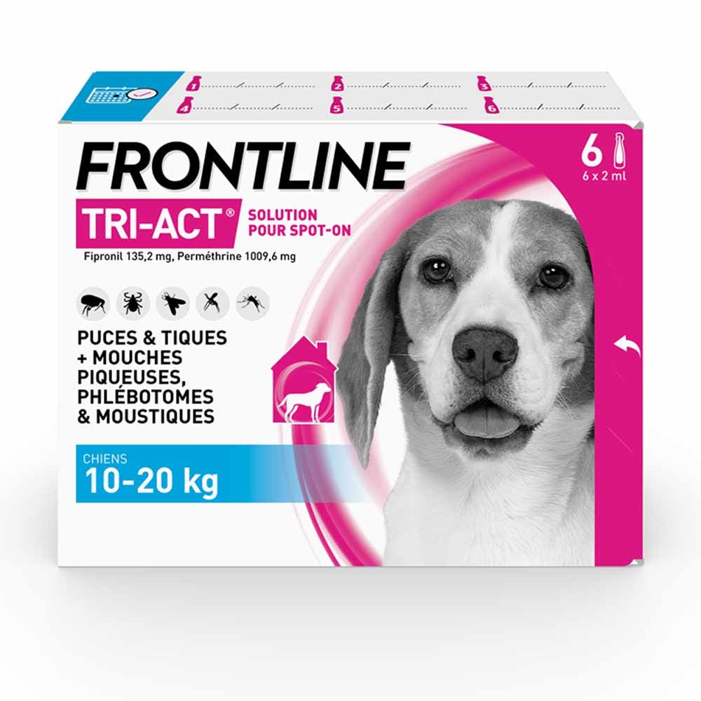 Frontline Tri-act Dogs 10 Pipettes Pipettes de 1ml