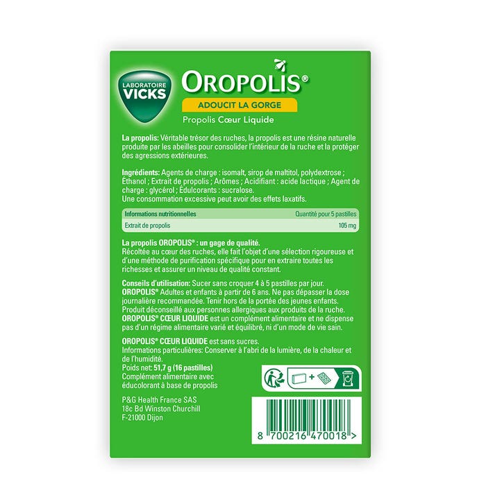 Oropolis Propolis Lozenges Honey Flavour X16 Gout Miel 16 pastilles - Easypara Oropolis Propolis Lozenges Honey Flavour X16 Gout Miel 16 pastilles - Easypara
