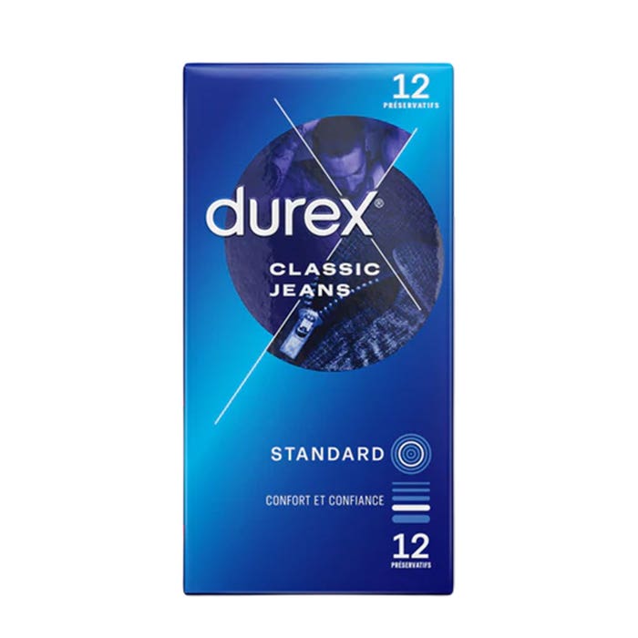 Durex Jeans Classic Lubricated Condoms X12 - Easypara Durex Jeans Classic Lubricated Condoms X12 - Easypara
