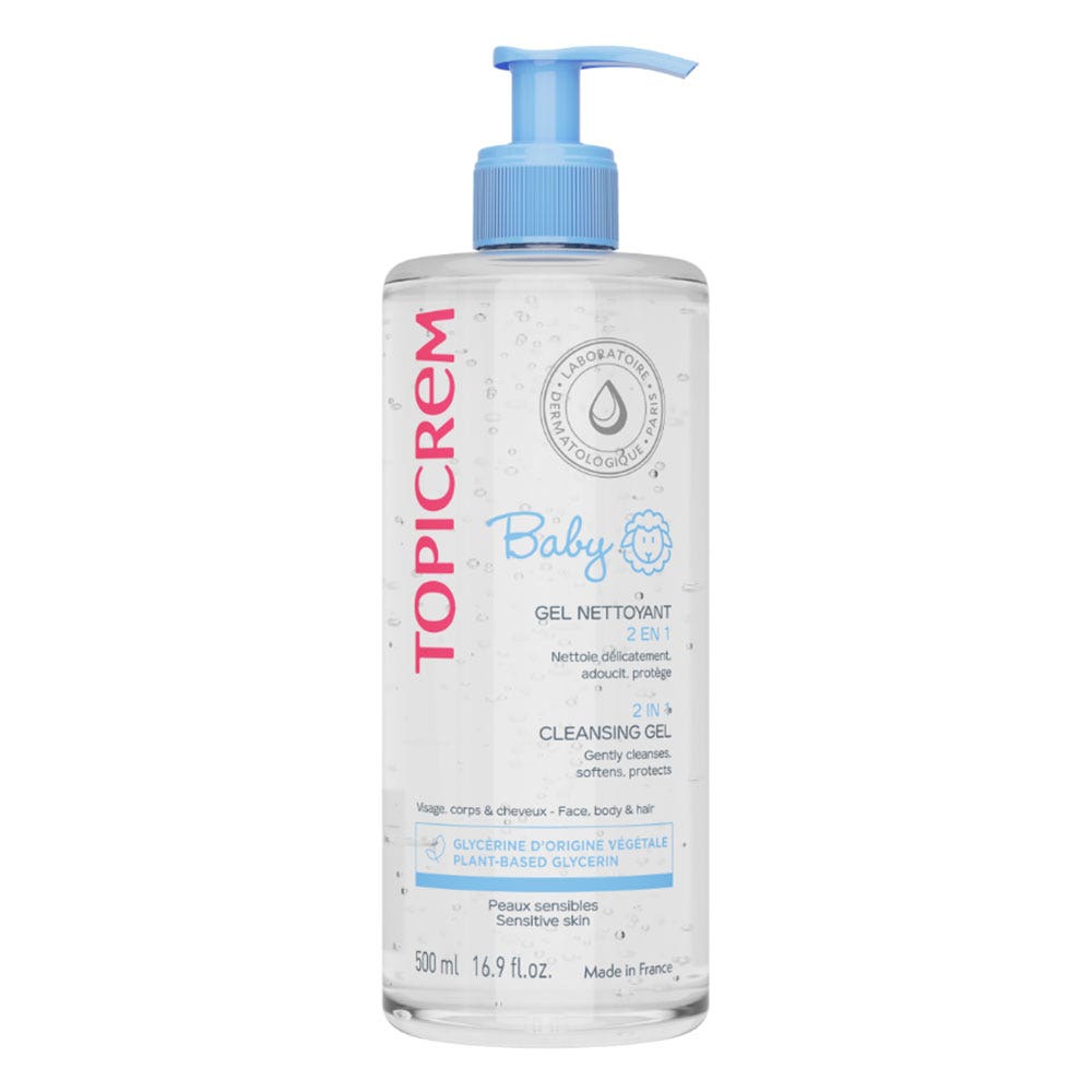 Topicrem Baby Gentle cleansing gel face, body & hair 500 ml