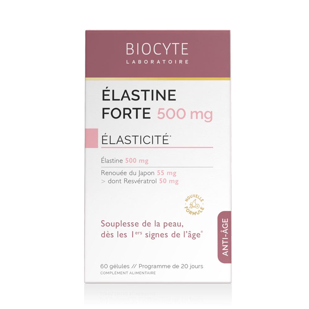 Biocyte Anti-ageing Elastine Forte 500mg Elastine et Resvératrol X 60 capsules