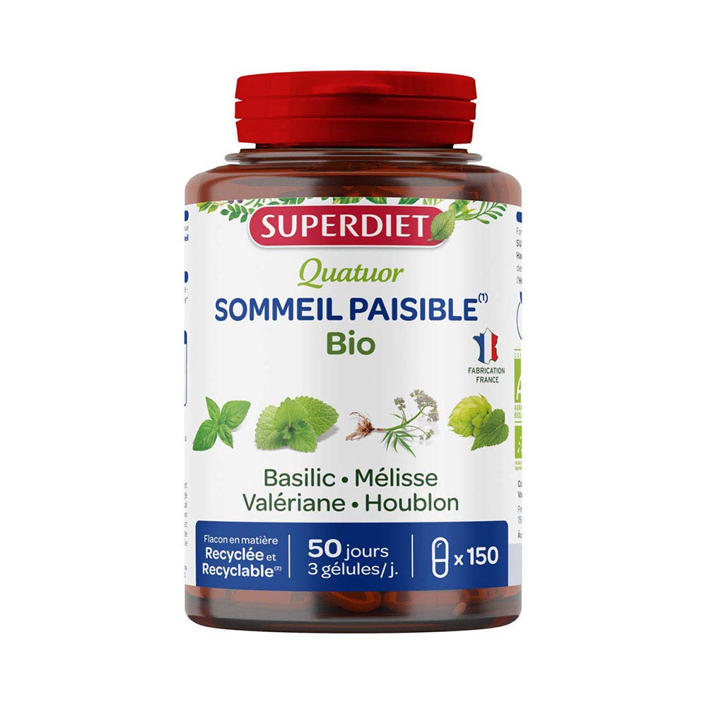 Superdiet Peaceful Sleep Organic Quartet 150 capsules