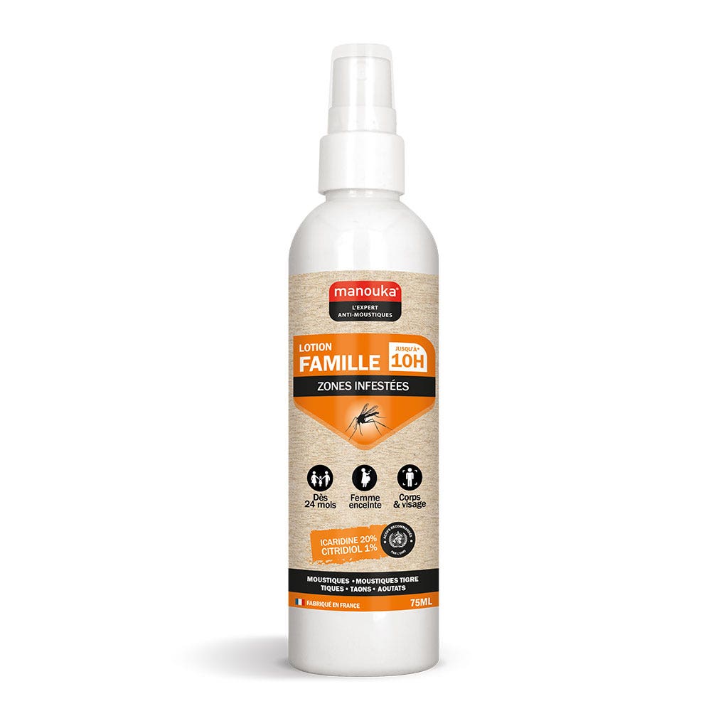 Manouka Family anti-mosquito repellent spray lotion all zones 75 ml