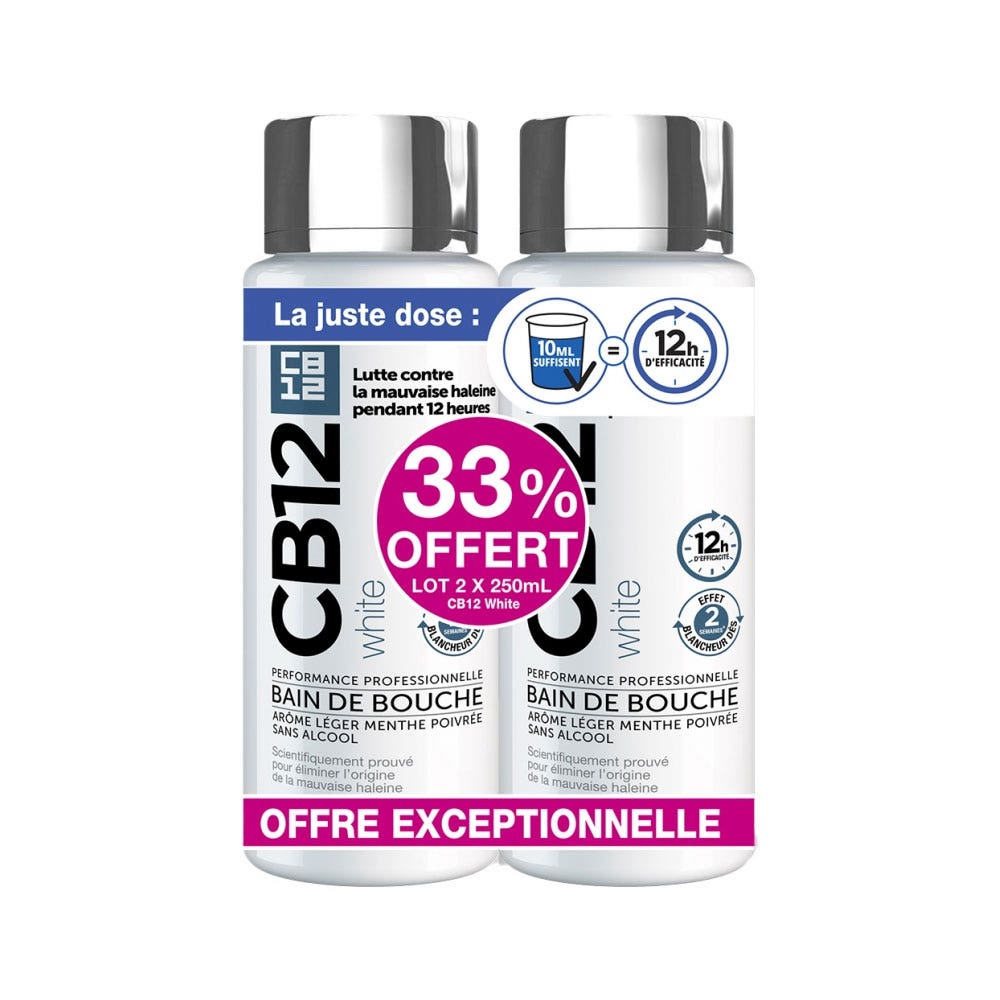 Cb12 Alcohol-Free Mouthwash mild peppermint flavour 2 x 250 ml