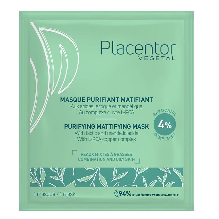 Mattifying Mask Placentor Végétal Purifying mattifying Masks Combination to oily skin ...