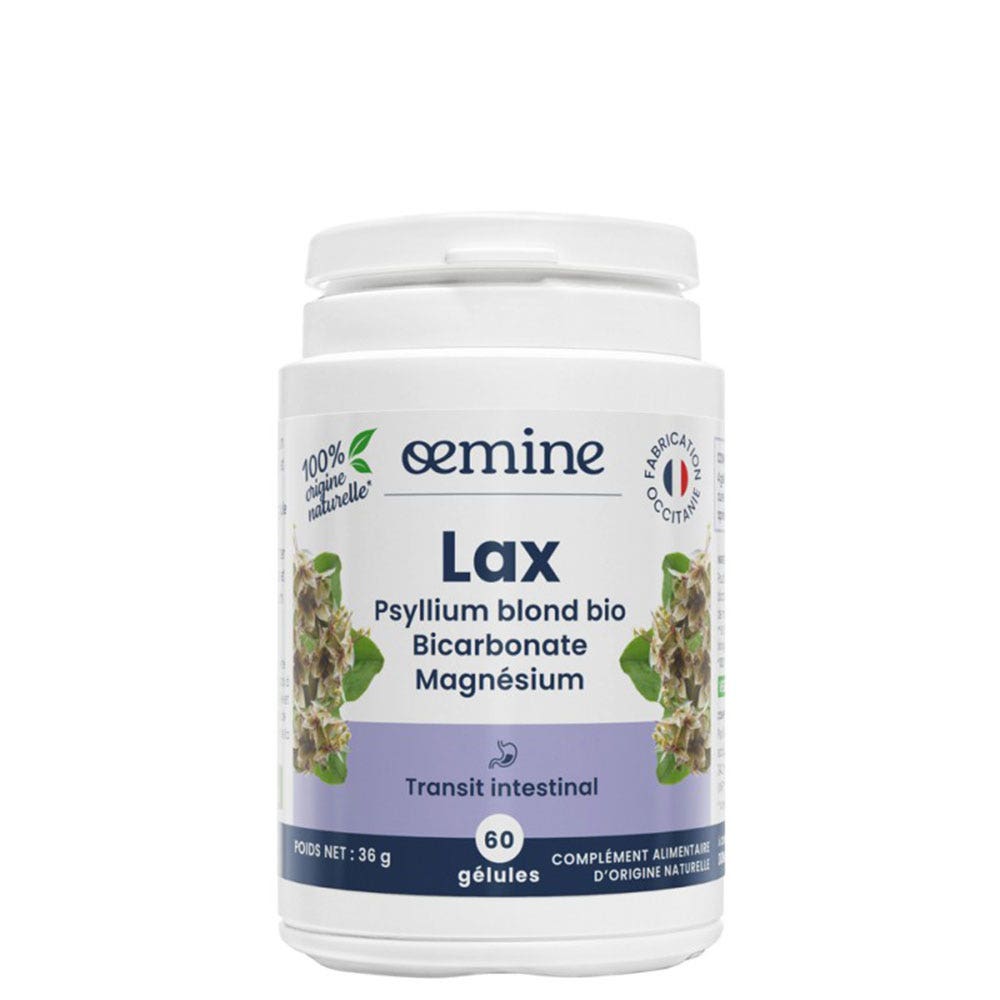 Oemine Organic blond psyllium laxative 60 capsules