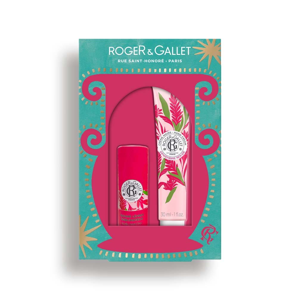 Roger & Gallet Gingembre Rouge Lip balm gift set 10 g + hand cream 30 ml