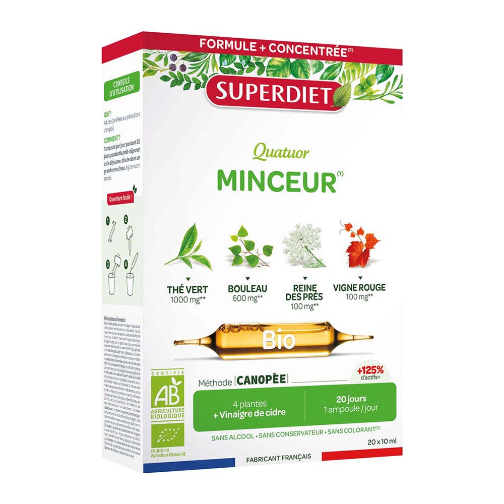 Superdiet Quatuor Slimming Drinkable Solution Bioes 20 Ampulas 20 Ampoules