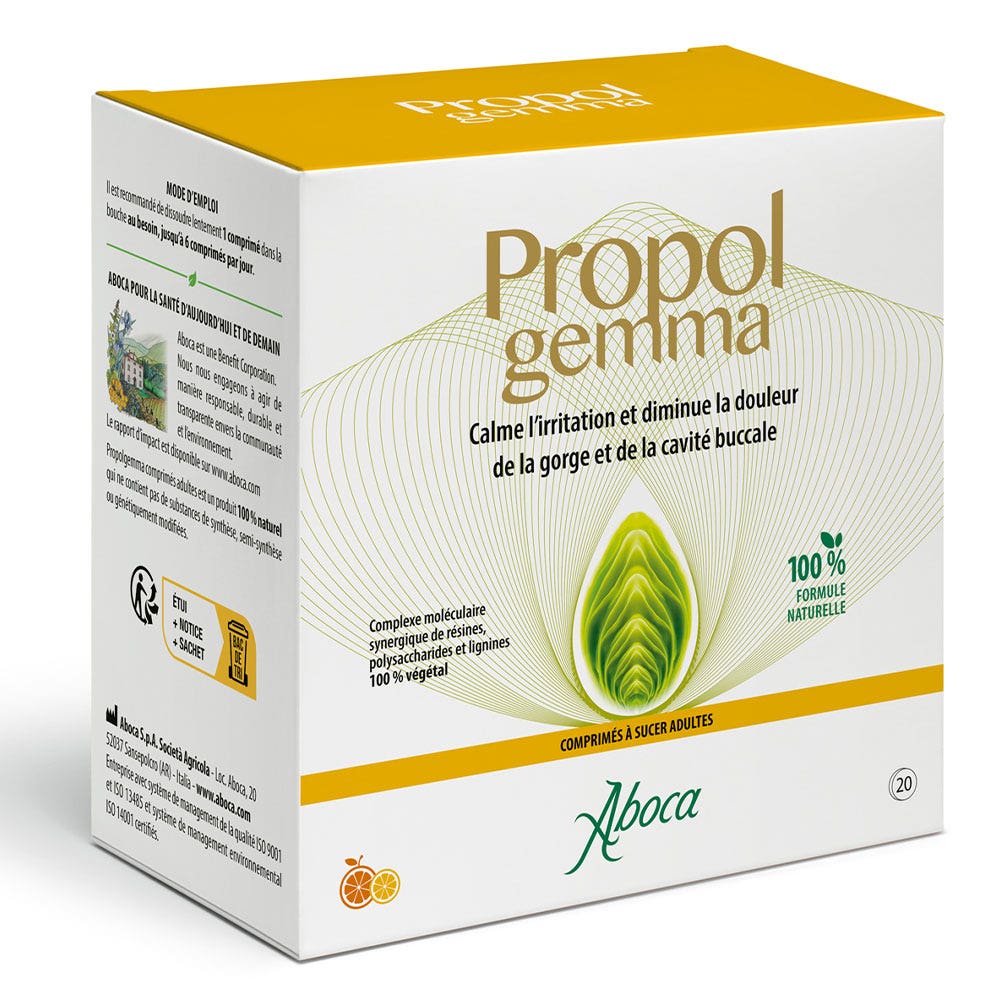 Aboca Propolis Gemma Sore Throat &amp; Oral Cavity 20 chewable tablets