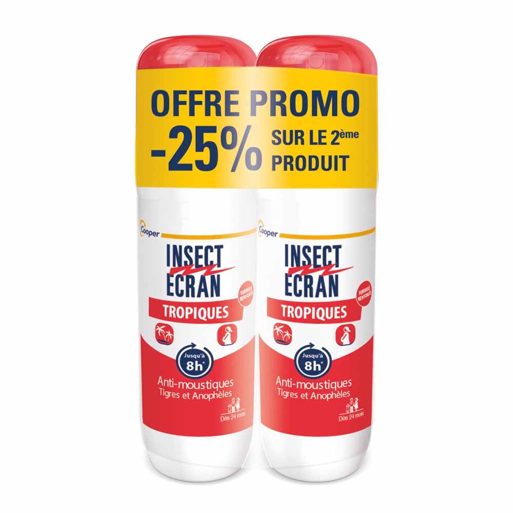 Insect Ecran Tropical mosquito repellent spray for skin 2 x 75 ml