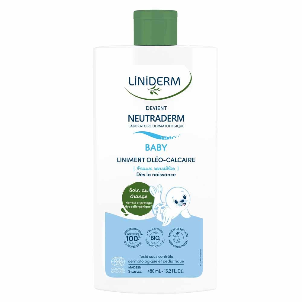 Neutraderm Baby Olive oil/limewater emulsion for nappy changing Certifé Bio 480ml