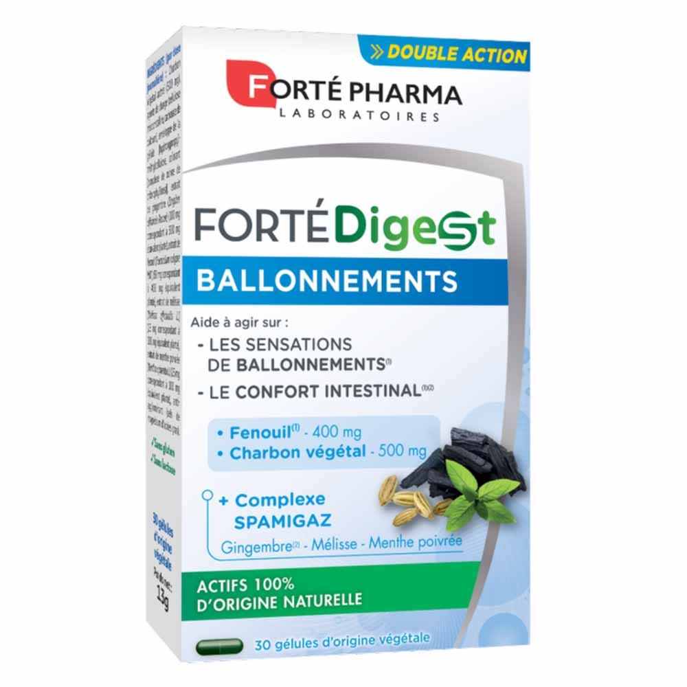 Forté Pharma Forté Digest Bloating Charcoal and Plants 30 capsules