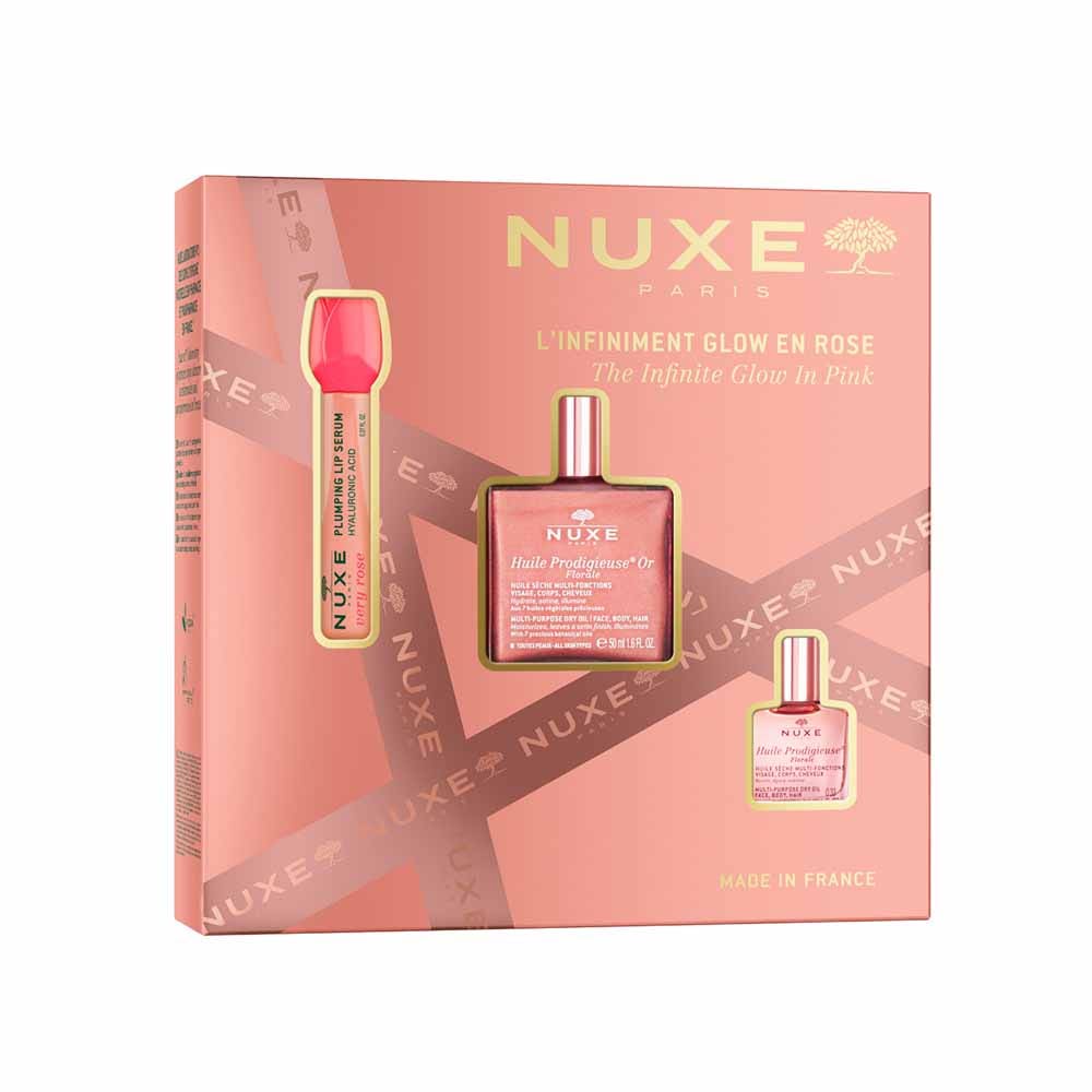 Nuxe Huile Prodigieuse Christmas gift set the infnite glow in pink 68 ml
