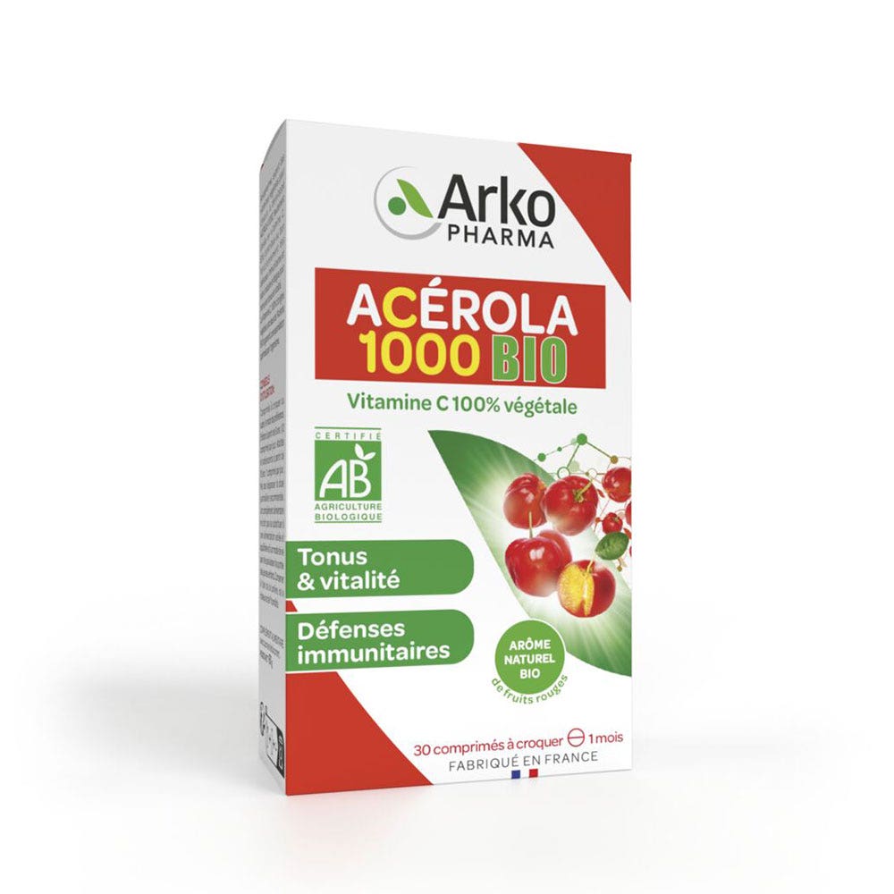 Arkopharma Azinc Organic Natural Vitamin C Acerola 1000 30 tablets