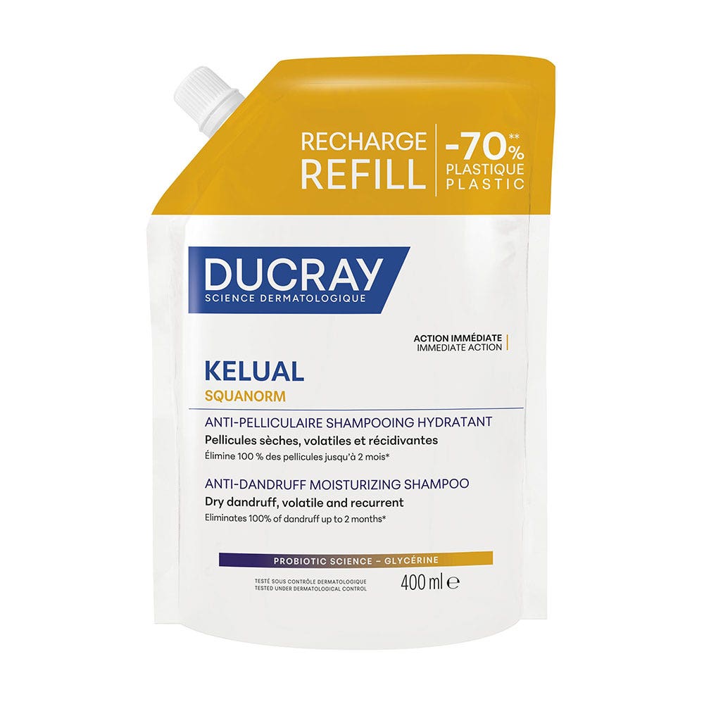Ducray Kelual Squanorm Eco-Recharge Anti-Dandruff Hydrating Shampoo 400ml