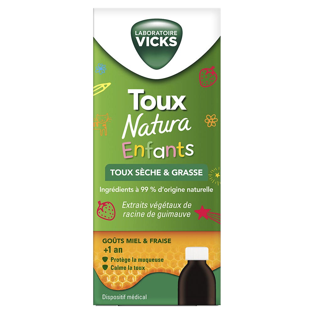Vicks Cough Natura Children's Syrups For Dry, Chesty Coughs 140ml