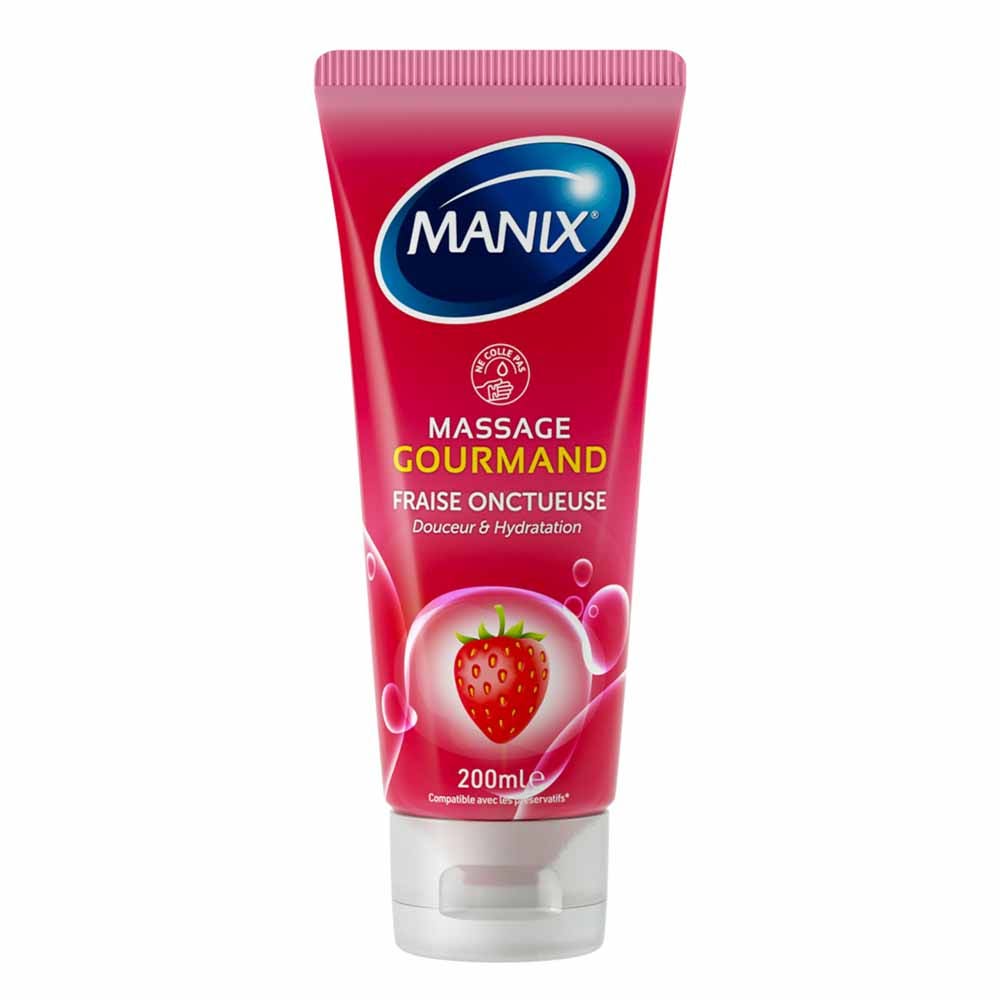 Manix Massage Gel Strawberry Flavour Gourmand 200ml