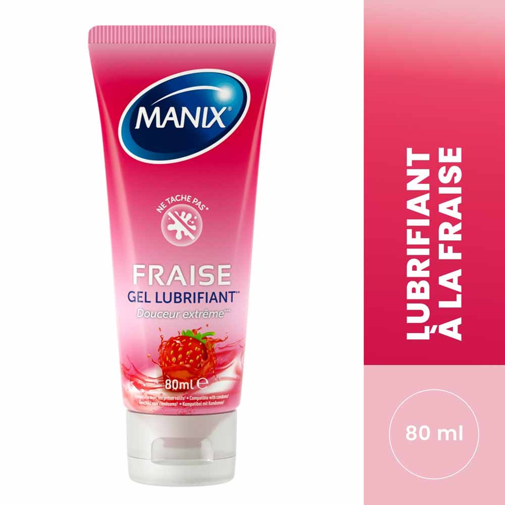 Manix Strawberry Lubricating Gel Succulent Strawberry 80ml - Easypara