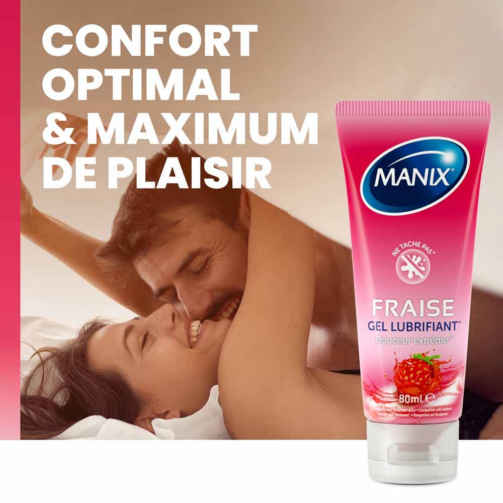 Manix Strawberry Lubricating Gel Succulent Strawberry 80ml - Easypara