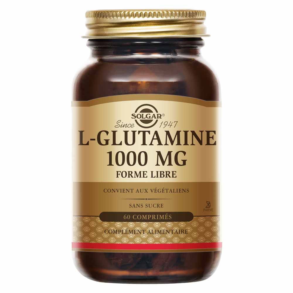 Solgar L-Glutamin 1000mg Glutamine 1000mg Sommeil Défenses immunitaires x 60 tablets