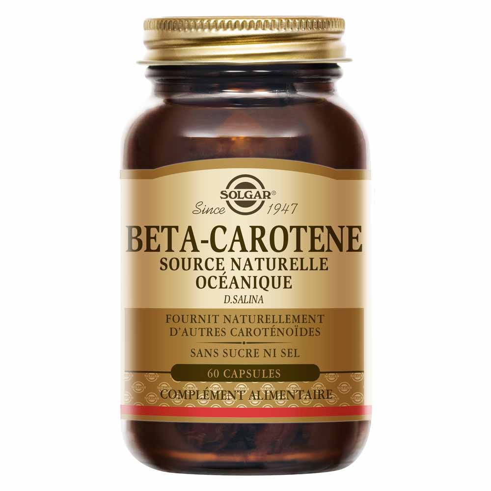 Solgar Beta-Carotene 7 mg sun prep and beauty boost 60 capsules