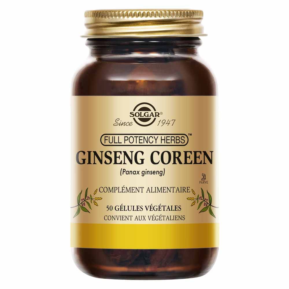Solgar Korean Ginseng (Panax) vitality, energy and antioxidant support 50 capsules