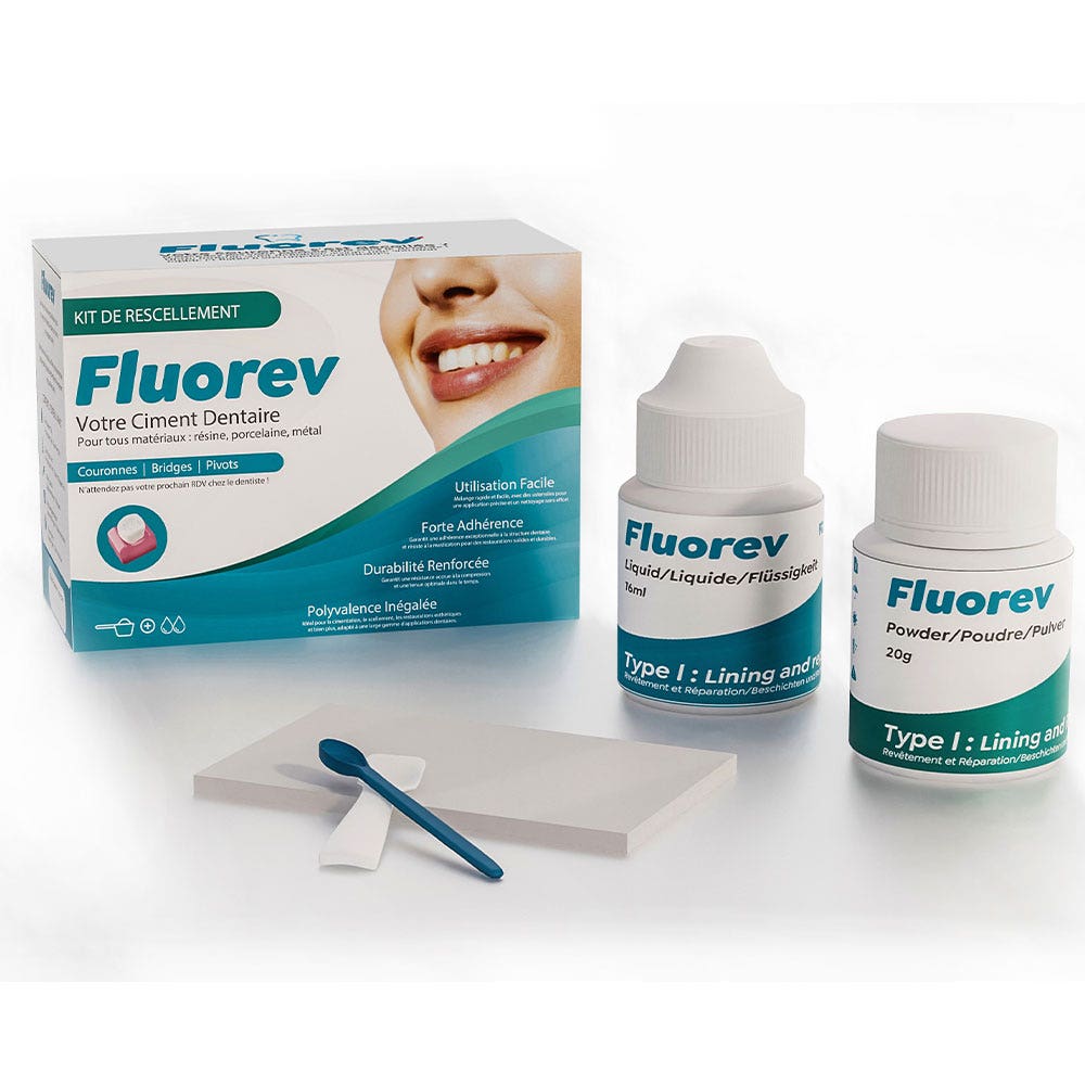 Fluorev Ciment Dentaire Provisoire Fixation couronnes et bridges