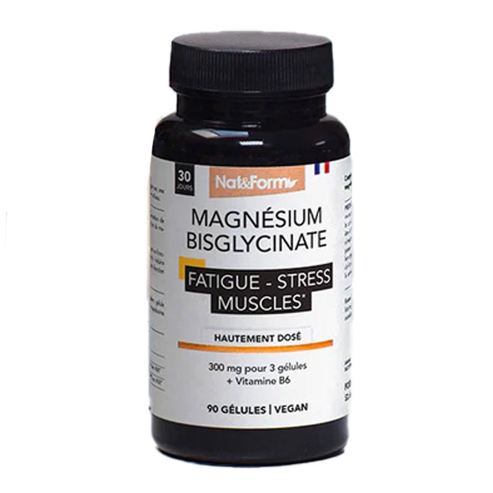 Nat&Form Bisglycinate magnesium fatigue, stress and muscle function 90 capsules
