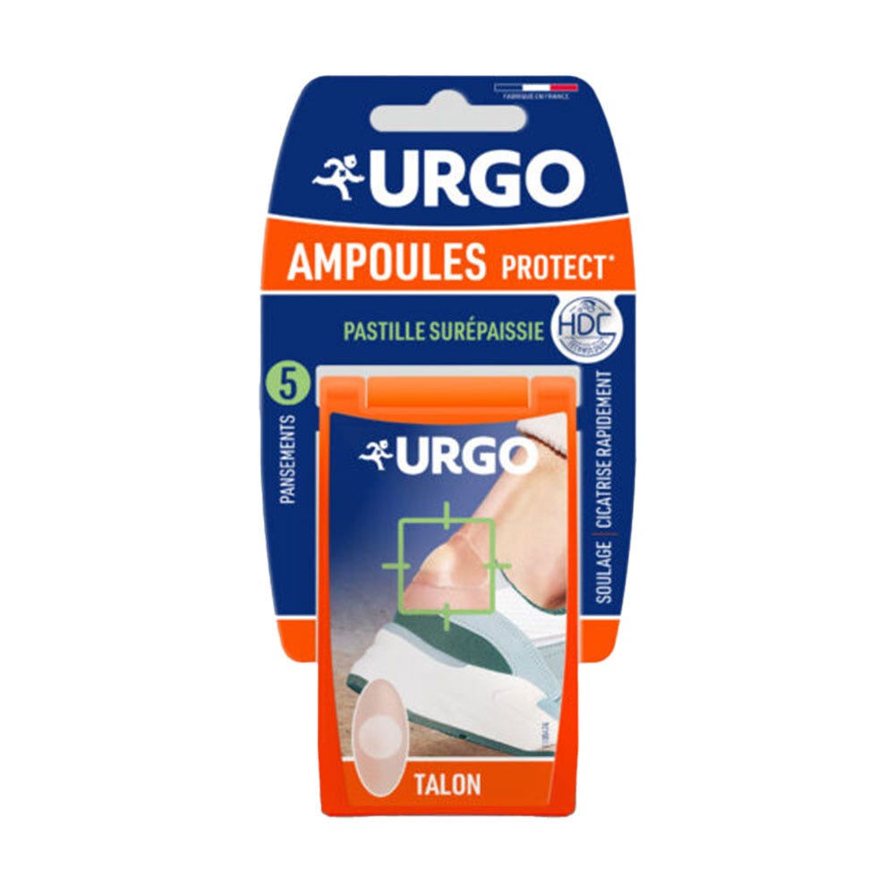 Urgo Thickened heel blister plasters 7.2x4.3cm 2 x 5
