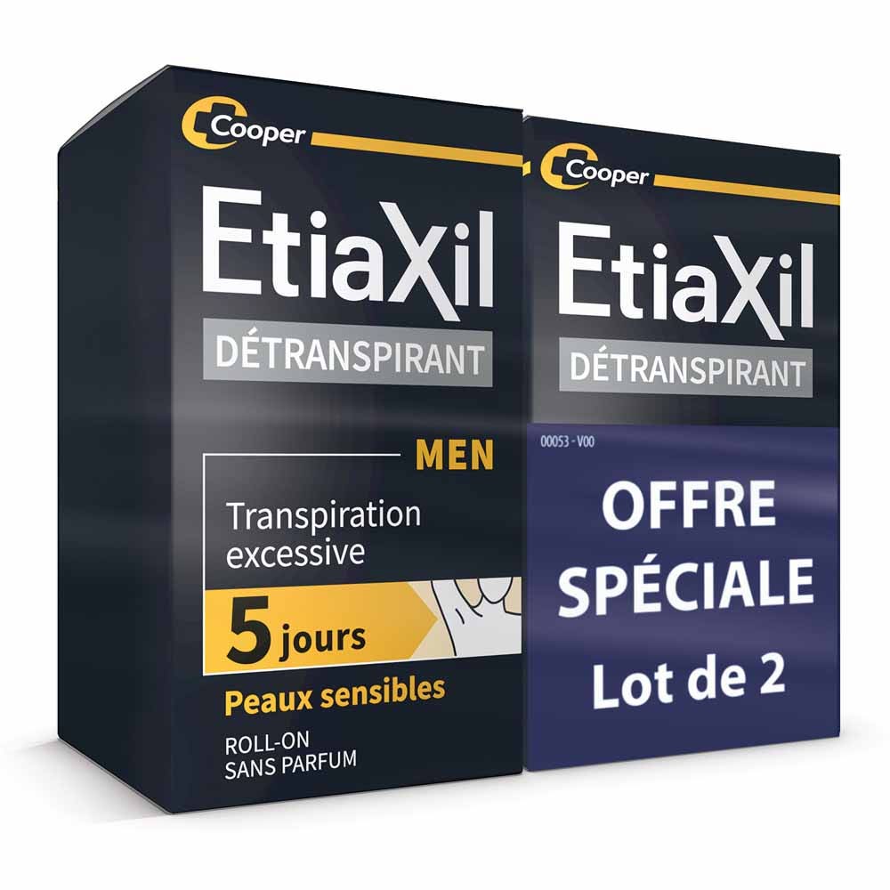 Etiaxil Detranspirants Men Underarm Roll-on Sensitive Skin 2x15ml