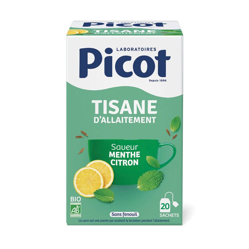 Picot Breastfeeding Herbal Tea with Mint and Lemon X 20 Bags
