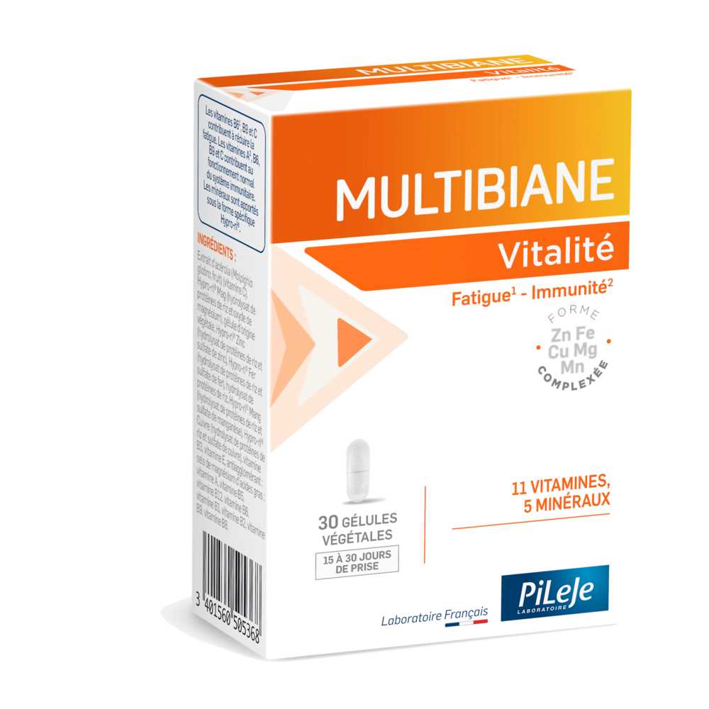 Pileje Multibiane Energy, Fatigue and Immunity Support 30 capsules