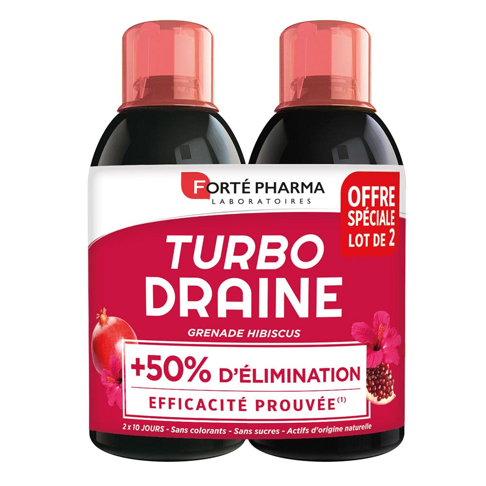 Forté Pharma TurboDraine Pomegranate & Hibiscus 2 x 500 ml