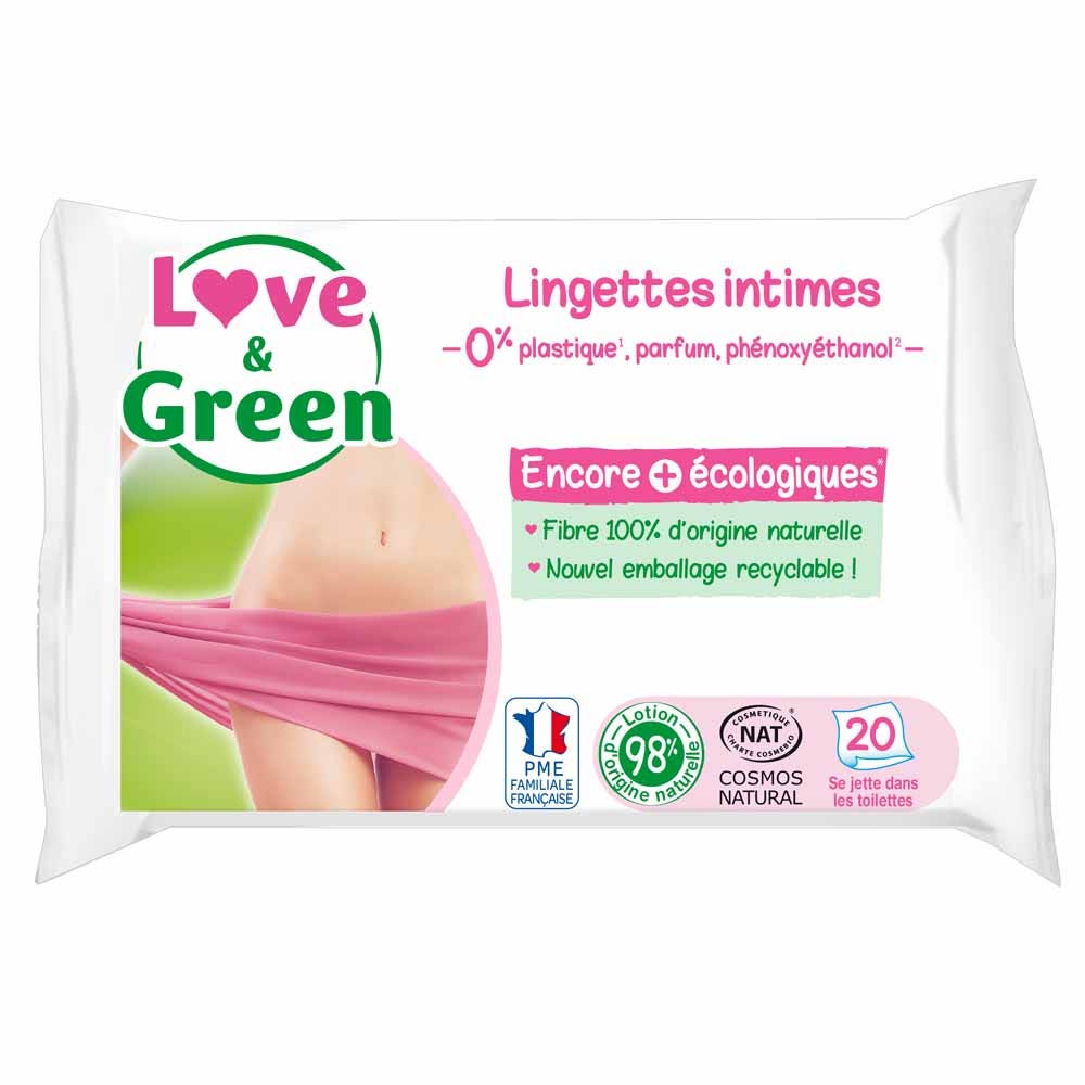 Love&Green Intimate Cleansing Soothing Wipes apaisantes x20