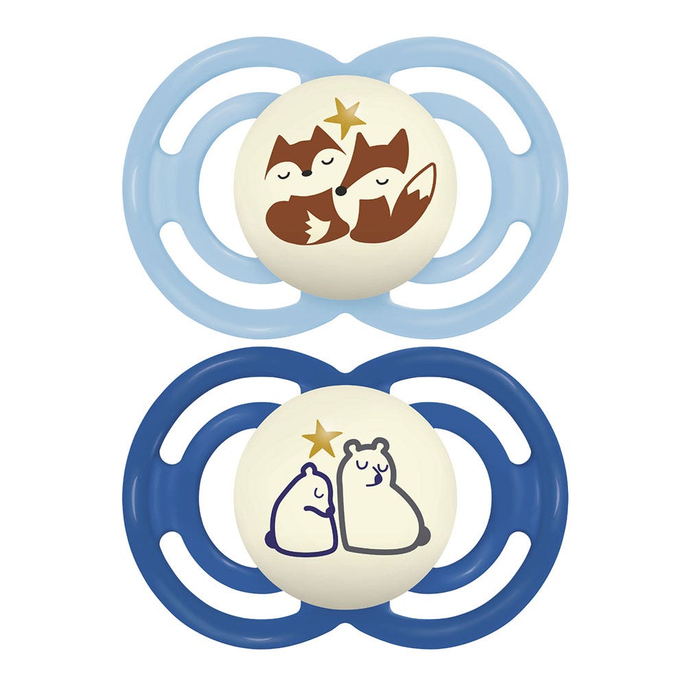 Mam Perfect Night Pets Anatomical Pacifier 18 Months + X2 18 Months + x2
