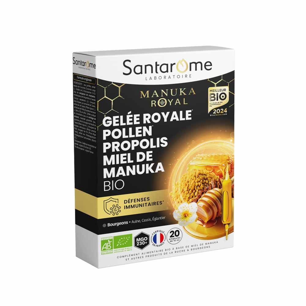 Santarome Organic Royal Jelly Pollen Propolis Manuka Honey 20 Ampoules
