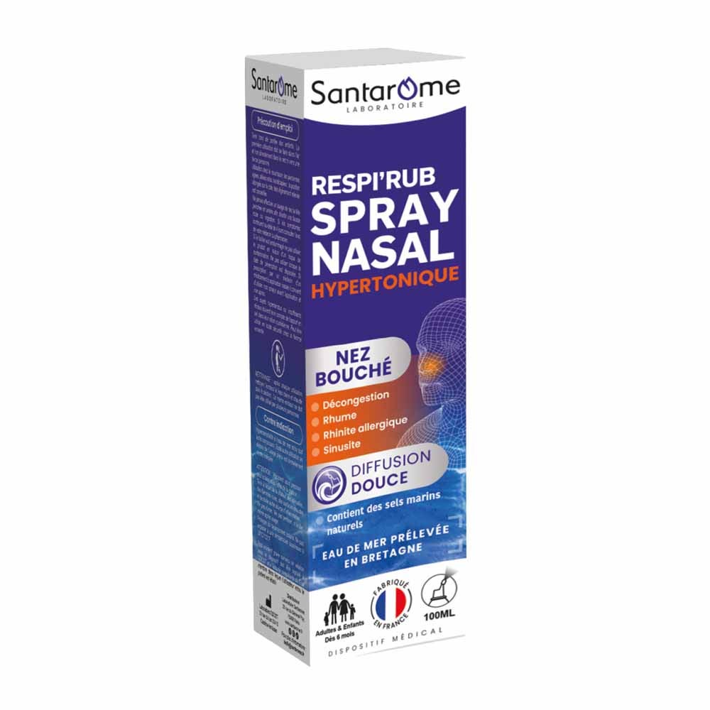 Santarome Respi'Rub Hypertonic Spray Nasal Blocked Nose 100ml