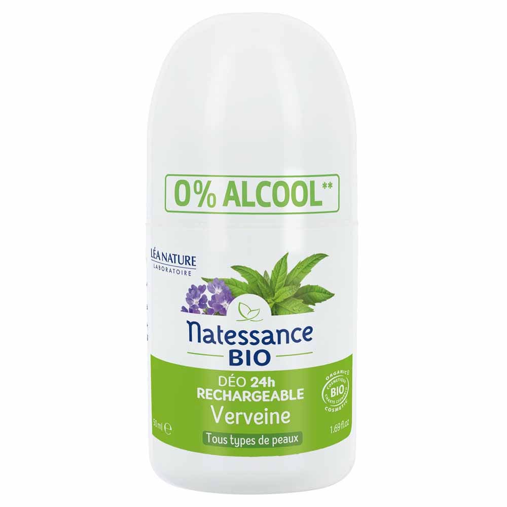 Natessance Refillable 24-hour organic verbena deodorant suitable for all skin types 50 ml