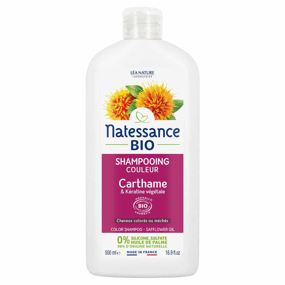 Natessance Capillary Colour shampoo - organic safflower & plant-based keratin 500 ml