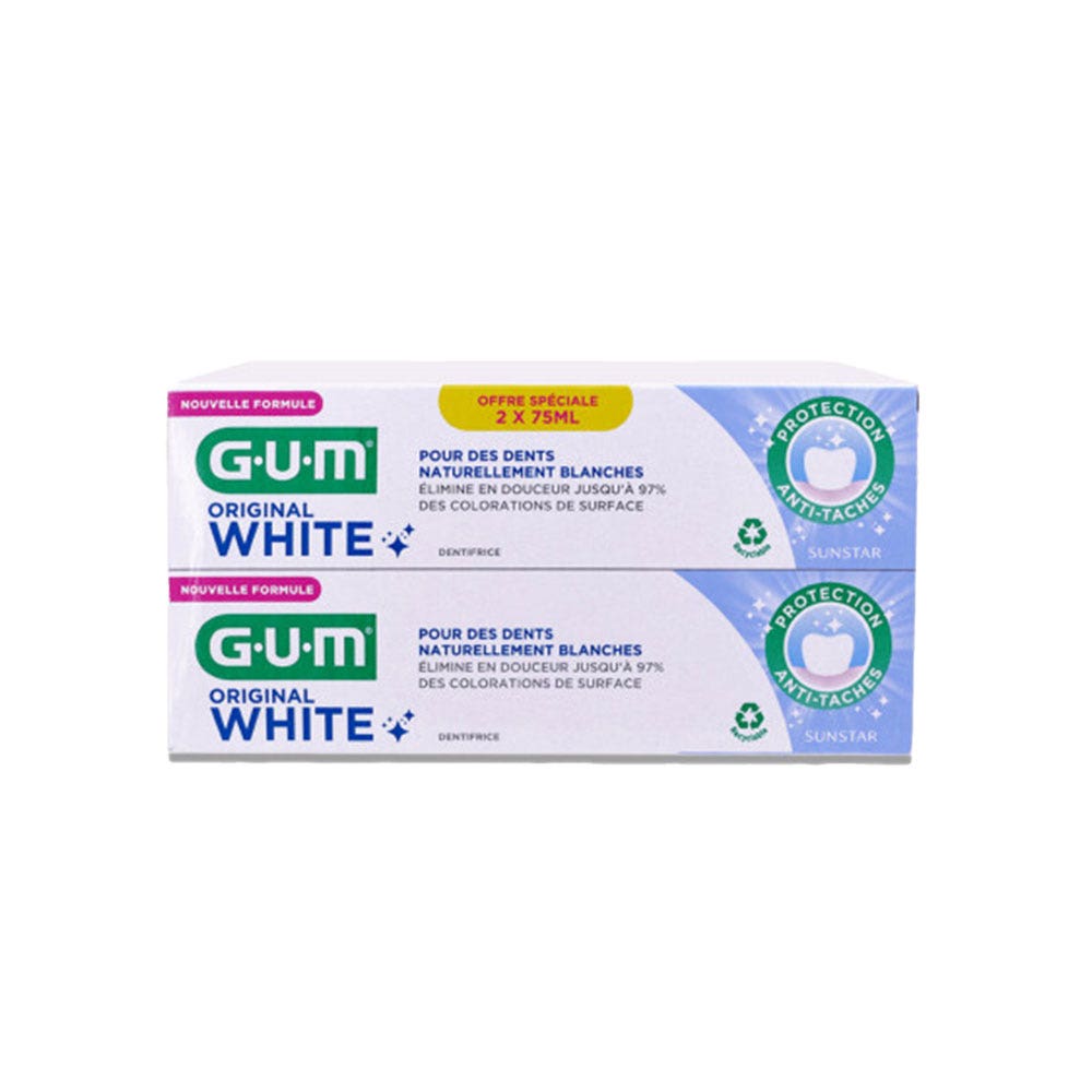 Gum White anti-stain toothpaste 2 x 75 ml
