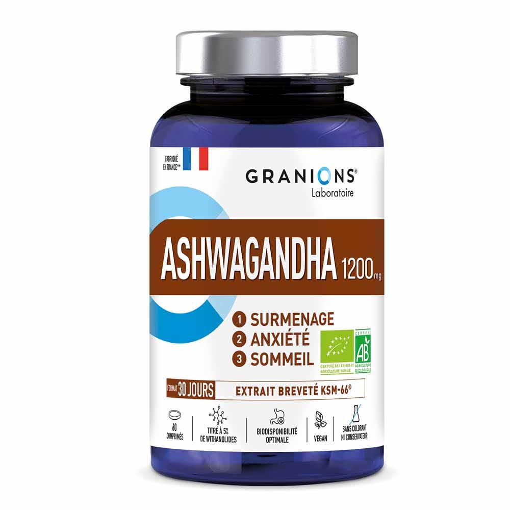 Granions Ashwagandha Bio 1200mg Overwork, anxiety and sleep 60 tablets