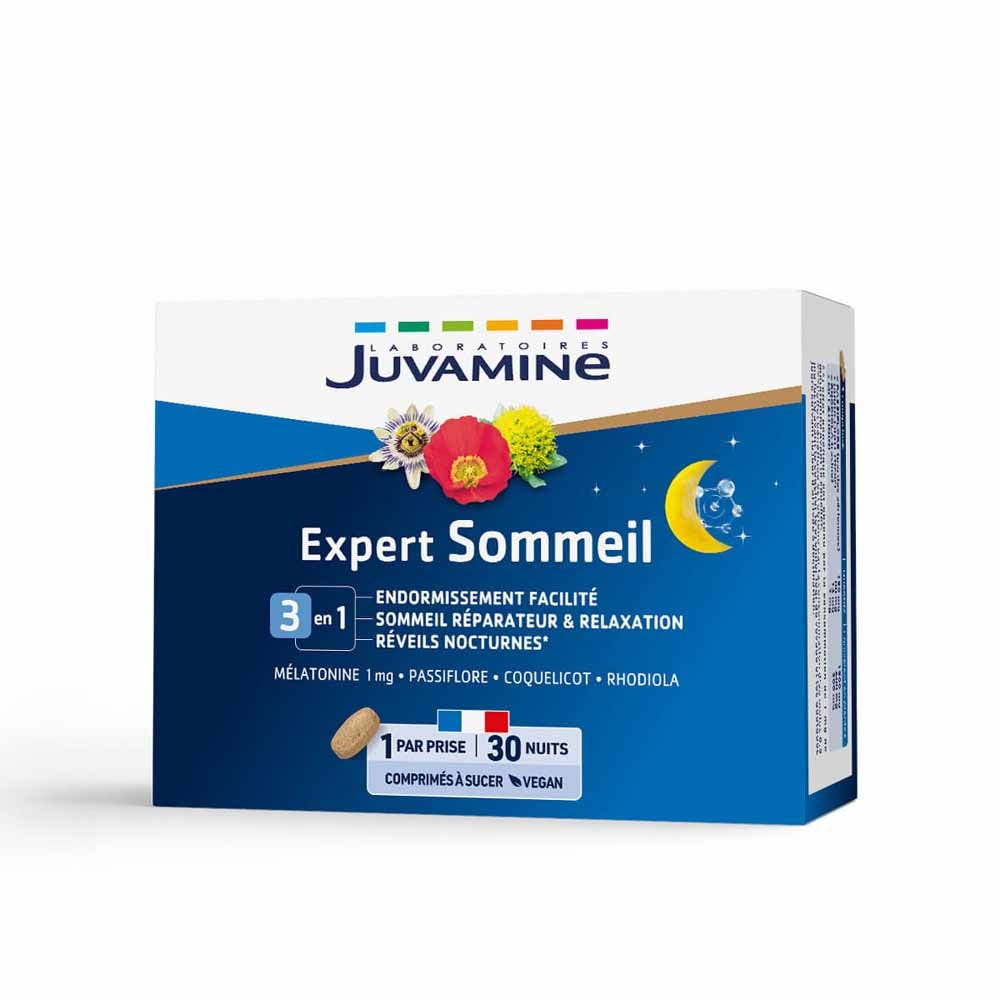 Juvamine Sleep 3 in 1 Melatonin + Plants 30 Sucking Tablets